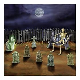 Ghoulish Gravestones Halloween Decoration Village Accessory Set
