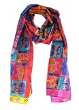 Laurel Burch Cat Masks Solid Silk Scarf