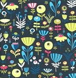 By the Yard ERIN MCMORRIS Fabric POPPY DOT FLORAL Navy EM02