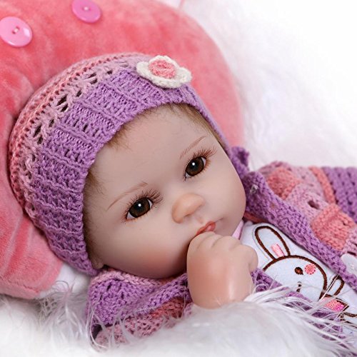 SanyDoll Reborn Baby Doll Soft Silicone vinyl 18 inch 45 cm Lovely Lifelike Cute Baby Boy Girl Toy Beautiful wool clothes doll