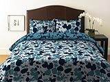 City Scene Floral Twlight Collection Celadon Duvet Set, King