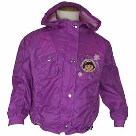 Dora The Explorer Girls Purple Rain Coat With Dora Chest Design