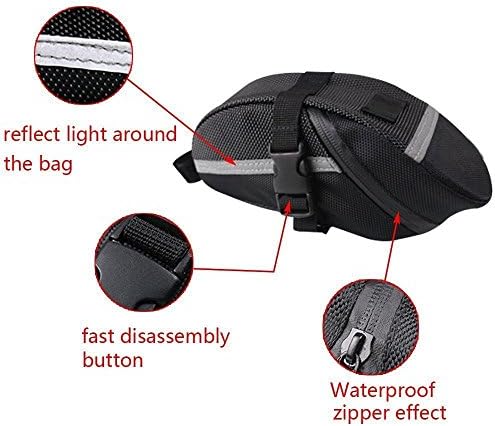 AVOCADO Waterproof Mountain Bicycle Rear Seat Pack, Bike Saddle Bag / Handlebar Bag / Strap-on Bag / Toolkit, Black