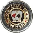 Hand Painted Poker Card Guard Protector - Bullets