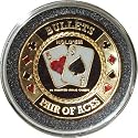Hand Painted Poker Card Guard Protector - Bullets