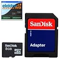 SanDisk 8GB micro Secure Digital High Capacity (microSD HC) Card (8 GB micro SD HC Karte) + ELEKTROWA-SOFTWARE + SD Adapter