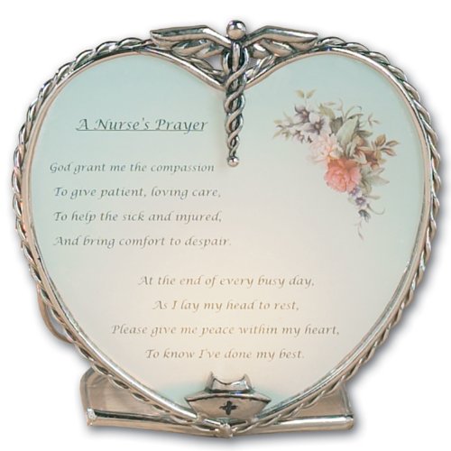 Tea Light Candle Holder - Nurse's Prayer, Pewter 