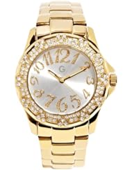 G by GUESS Womens Gold-Tone Heart Watch
