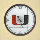Miami Hurricanes Art-Glass Clock