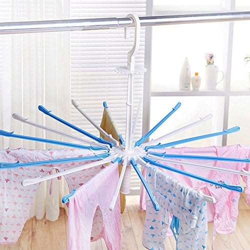 Lazyaunti Convienient Household Fodable Creative Simple Balcony Umberlla Clothes Pinafore Underwere Socks Saliva Towel Baby Diaper Bibs Circo Airing Rack Hanger Rotate Airer Laundry Dryer 20 Stick Racks