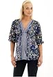 The Olian Drawstring Empire Styled Twin print V-neck Top