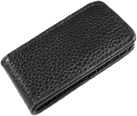Vodux Men's Genuine Leather Magnetic Money Clip One Size Black