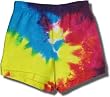 Soffe "Woodstock" Rainbow Tie-Dye Cotton knit cheer shorts for girls and juniors