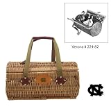 North Carolina Tar Heels NCAA Verona Two-Lid Willow Basket (Burgundy) (Engraved Logo)