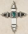 Peruvian Cross or Ornament - Turquoise