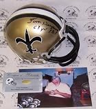 Tom Dempsey Autographed/Hand Signed New Orleans Saints Mini Helmet with 63 Yd Fg Inscription
