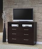 Coaster Six Drawer TV Dresser in Light Cappuccino Finish