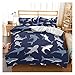 Shark Fish Print Kids Duvet Cover Set Full Bedding Cover Set Boys Girls Duvet Comforter Cover Set Luxury Soft Full Duvet Cover Set for Children Teens