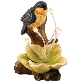 Moonrays 91508 Solar Powered Blue Bird with Glowing Flower Garden Fixture
