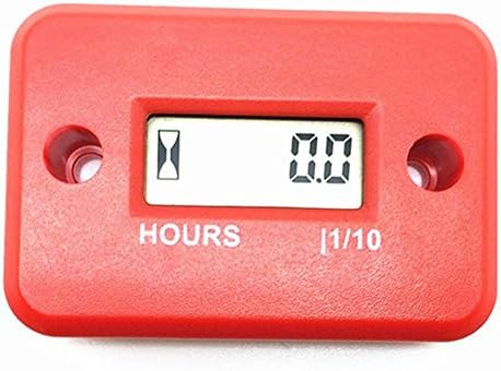 Aimila Digital Inductive LCD Engine Hour Meter Waterproof for Motorcycle Red
