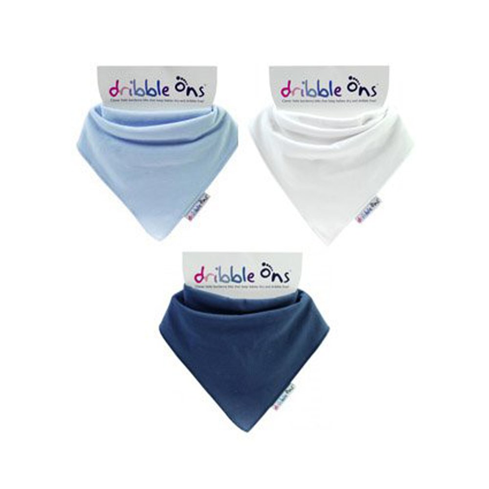 Dribble Ons Boys Bandana Bib – Baby Blue, Navy & White