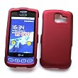 LG Optimus S LS670 (Sprint) Rubberized Snap On Protector Hard Case, Red