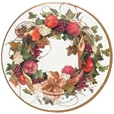 Caspari Fruit Wreath Set of 8 Paper Dinner Plates