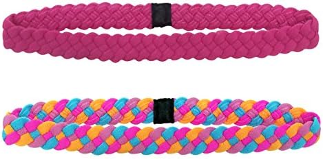 Braided Headbands, Multi Colored Headbands, Stunning Authentic Braided Bands, Soft and Washable, Perfect for Sports and Working Out Combo 5 (2 Pack)