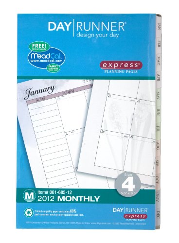 Day Runner Express Nature Recycled Planning Pages, 6 x 9 Inches, 2012 (061-685)