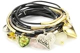 Accessories & Beyond Set of 15 Black Leather Bangles