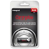 Integral Crypto Flash Drive USB 2.0 for Windows AES 256-bit Encryption 4GB Ref INFD4GBSPLCRYPTO