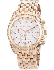 Michael Kors Pressley Chronograph White Dial Rose Gold-tone Ladies Watch MK5836