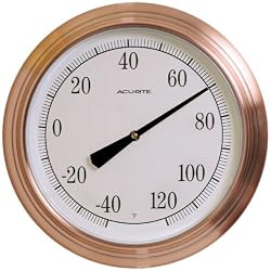 Chaney Instruments Acu-Rite 01070 14-inch Wall Thermometer, Copper Finish