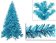 5' Pre-Lit Sky Blue Full Artifical Sparkling Tinsel Christmas Tree- Teal Lights