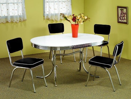 5pc Retro Style Chrome Chairs Set
