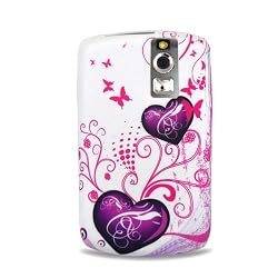 RIM BlackBerry Curve 8300 8310 8320 8330 Crystal Silicone Image Skin Case "Purple Love" Design