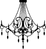 51ucsg3TTsL. SL160  Chandelier 1 Wall Decals Art Stickers Home Decor, BLACK