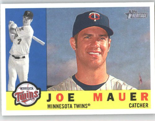 2009 Topps Heritage #442 Joe Mauer SP - Minnesota Twins (Short Print)(Baseball Cards)