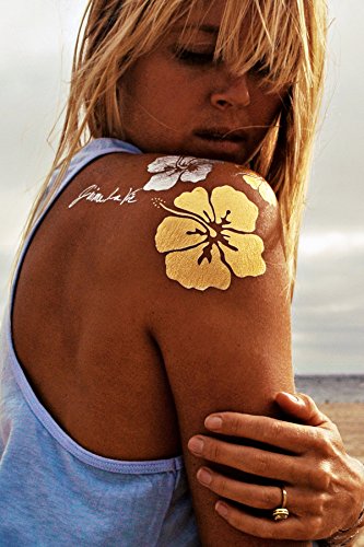 Flash Tattoos - Goldfish Kiss H2O - Authentic Metallic Temporary Tattoos