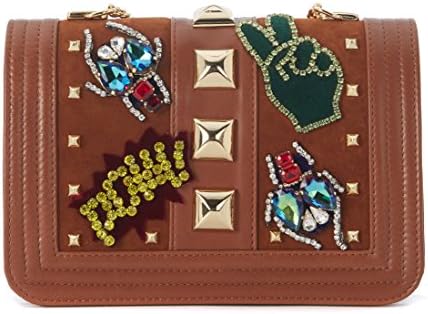 Gedebe Women's Borsa A Spalla Modello Bibi In Pelle Cammello Brown