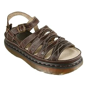 Buy Dr. Martens AVETA Ladies Platform Leather Sandals, Dark Brown