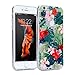 GMYLE iPhone 6 Floral Case, iPhone 6 /6s Pattern Case Hybrid [Anti Shock] TPU Bumper +[Scratch Resistant] Tropical Back Cover Clear with Design Protective Case for iPhone 6s / 6- Red Hibiscus