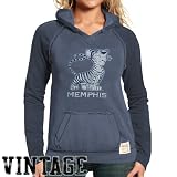 Original Retro Brand Memphis Tigers Ladies Navy Blue 2-Toned Hoody Sweatshirt