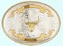 Western Longhorn Cowboy Trophy Belt Buckle (German Silver)