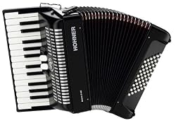 Hohner Bravo Piano Accordion, 48 Bass, Black