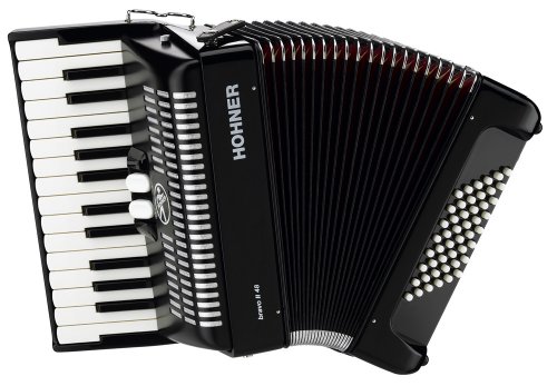 Hohner Bravo Piano Accordion 48 Bass Black