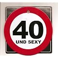 1 METALL SCHILD RUND ZAHL 40 40. Geburtstag