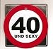 Spielwaren : Blechschild 40 UND .... - mit Saugnapf