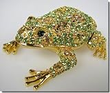Green Frog Jeweled Trinket Box J1F19