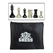 Super Triple Weight Staunton Black and Cream Plastic Chessmen Set (4" King)